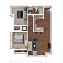 Two Bedroom One Bath 410 floor plan